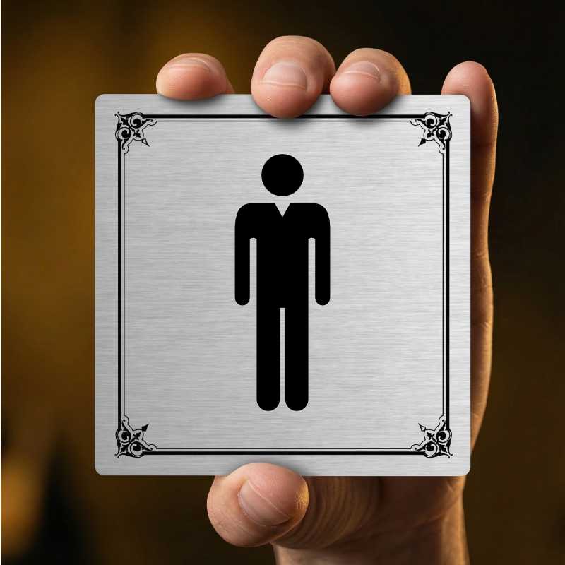 WC muži, 100x100mm, stříbrná, Nevada